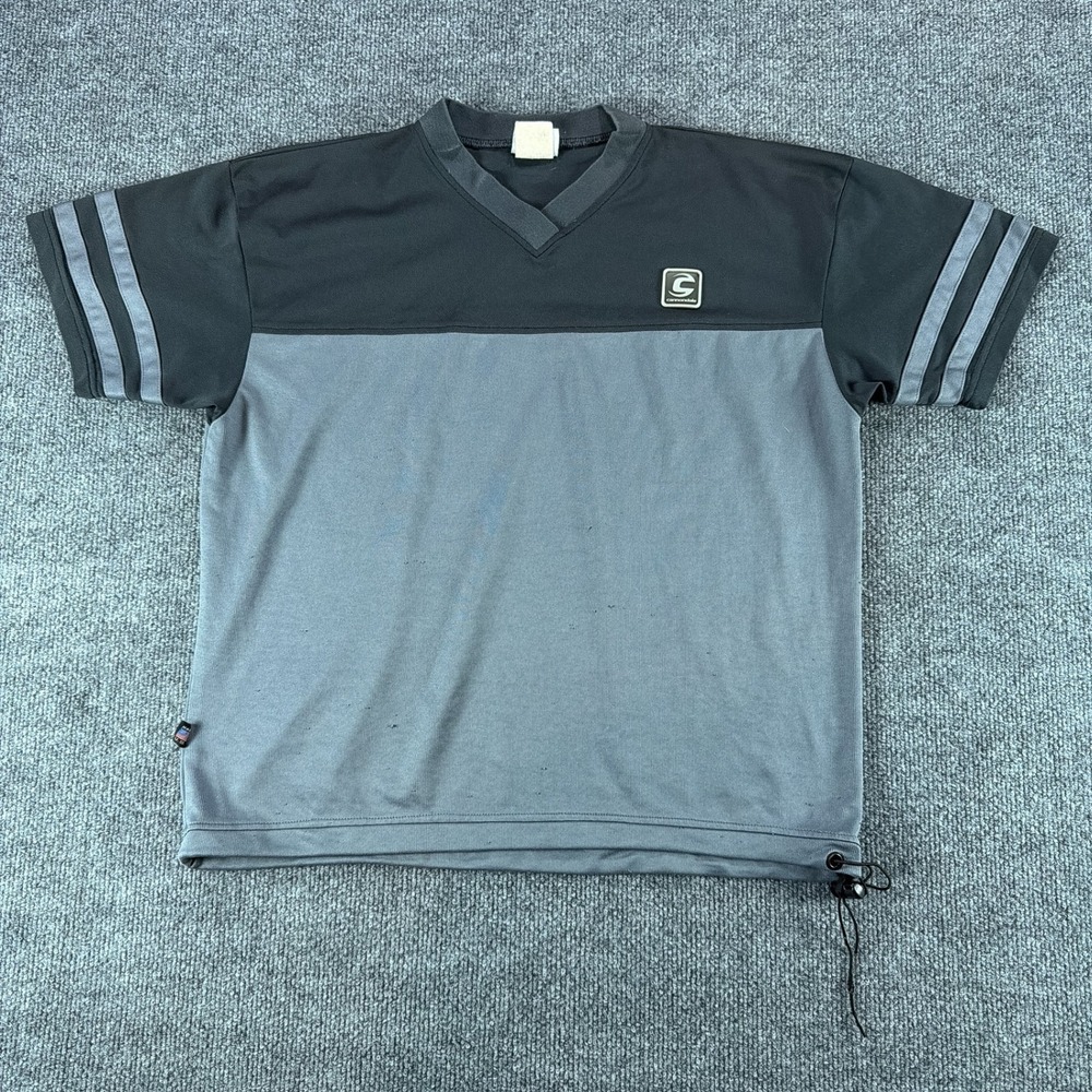 Vintage Cannondale Cycling Jersey Mens Med Grey Black V-Neck Made in USA M2018B